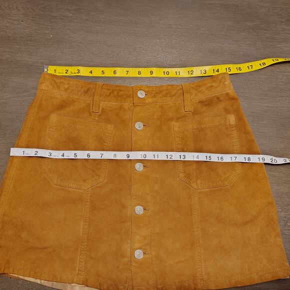 Denim & Supply Ralph Lauren Suede Button Front Skirt Size 30 - Picture 6 of 13